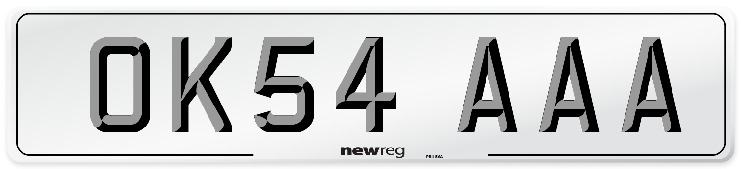 OK54 AAA Number Plate from New Reg